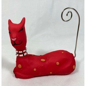 Vintage United Design Corp Red Prissy Cat Animal Collection Resin Figurine